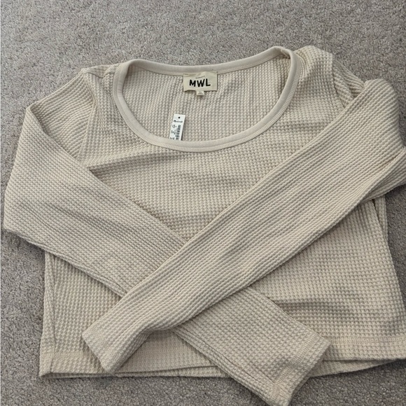 Madewell Women's Cream Sweater crop top - Picture 3 of 4